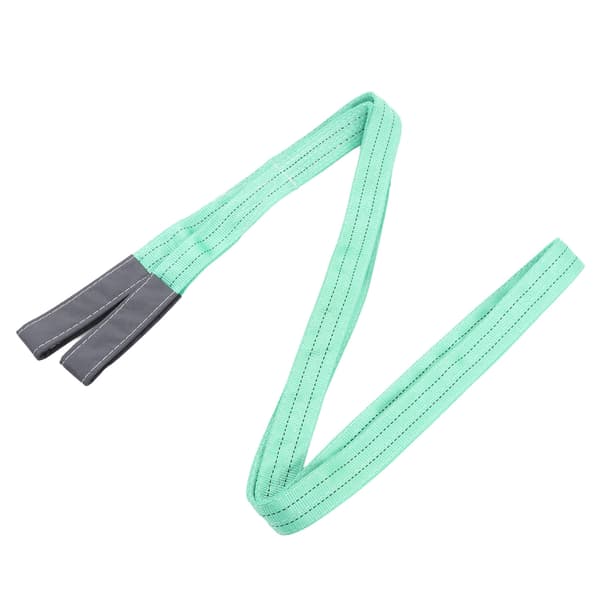 Polyester Rigging Lifting Strap Industrial Crane Flat Heavy Duty Lifting Sling 2000kg Capacity 4 Meter 2 Eye Buckle Green