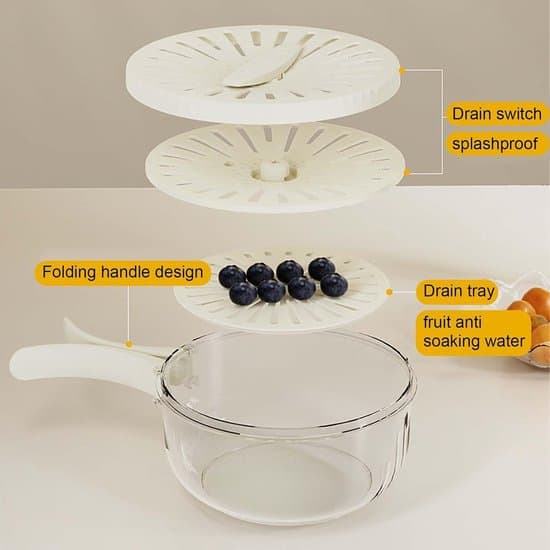 Colander - Kitchen Colander - Colander with Handle - Vegetable Strainer - Berry Strainer - Suitable for Fruits, Vegetables, and Food