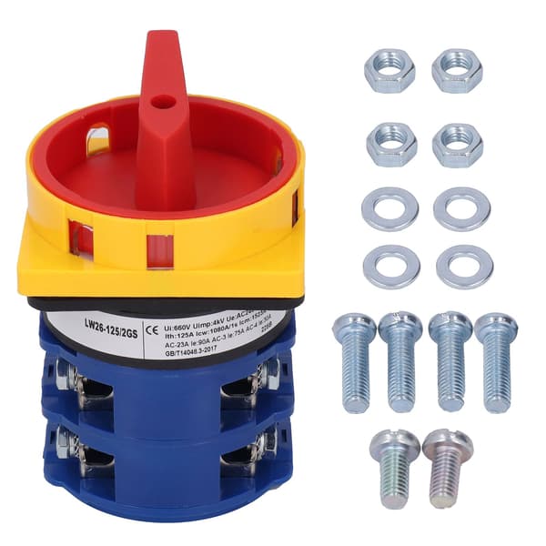 Universal Switch 2-Position Selector Lockable Rotary Cam Switch 125A AC240V 440V