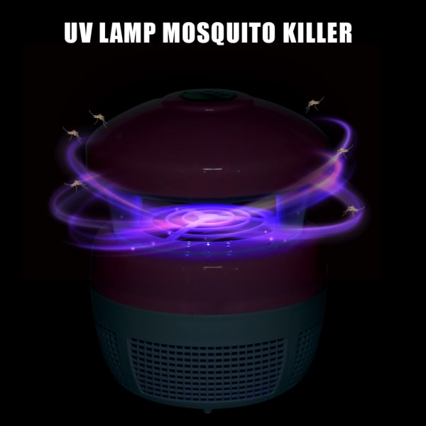 Säker elektronisk USB UV-lampa Ljus inomhus Myggdödare Buzz Fly Insect Bug Killer Rosa