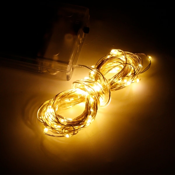 10m 100 LED-lampor Mini String Lights DIY Koppartråd Lampa Fest Jul Bröllopsdekoration Varm vit