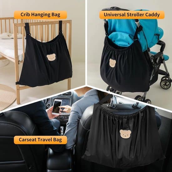 Stroller Bag - Nylon Material - Large Capacity - Suitable for Storing Umbrellas and Pet Supplies - Black Bear Design