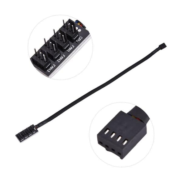 4-stifts strömsplitterkabeladapter för datorchassi/CPU-fläktar