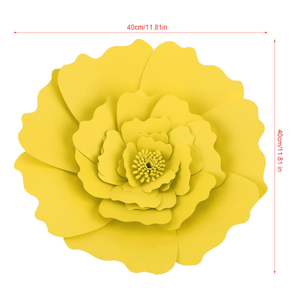 DIY Vacker Dekoration av Silkespapper Blommor för Födelsedag Bröllopsfest Gul