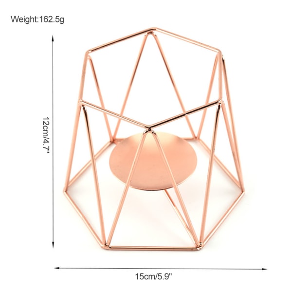 Nordic Style Smidesjärn Geometrisk Ljusstake Metall Hantverk Heminredning Fästen Ljusstake