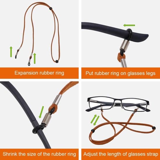 Eight Eyeglass Straps, Suitable for Sunglasses, Reading Glasses, and Safety Glasses.