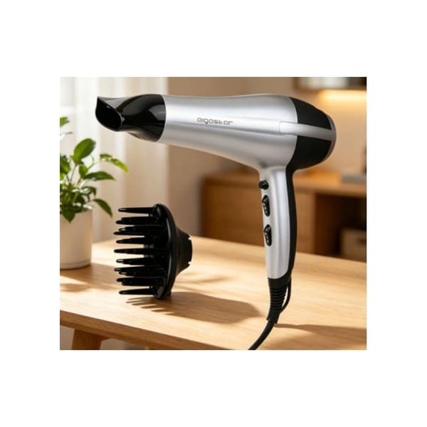 Aigostar Professionel Hårtørrer, 2200W DC Motor, Justerbar Temperatur, Diffuser, Hurtig Tørring til Hjem og Salon