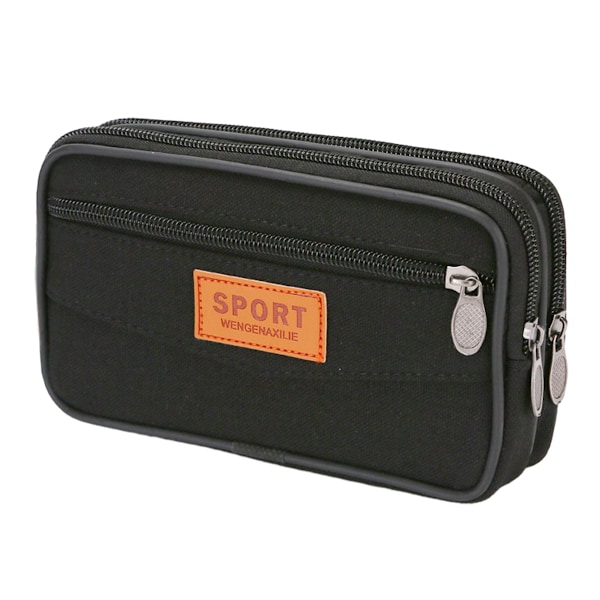 Ny canvas Fanny Pack bæltetaske møntpung vandret lynlås telefon taske