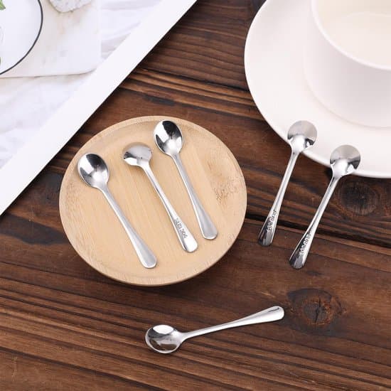 Mini skeer i rustfrit stål - 12-pak - Til krydderier - 7.5x1.5cm - Perfekt til servering af salt og sukker - Køkkenbrug - Sølv
