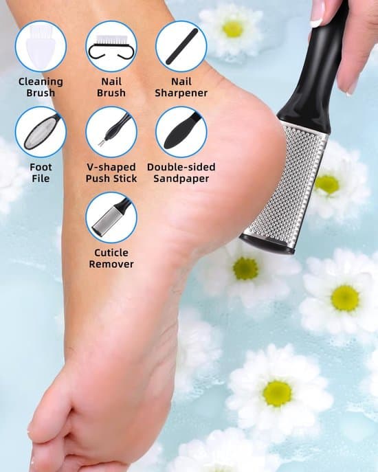 Electric Foot File - Rechargeable - IPX7 Waterproof - 2 Speeds - 3 Grinding Heads