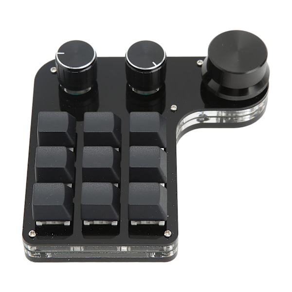Mini Gaming Keypad 3 Knapper RGB Baggrundsbelyst Blå Kontakt Programmerbar 9 Tasters Keypad til Musik Kontor Medier