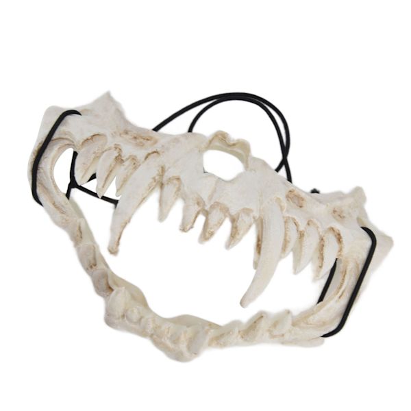 Dödskalle Mask Latex Tiger Tand Typ Hållbar Vattentät Justerbar Läskig Mask för Fest Festival Teater