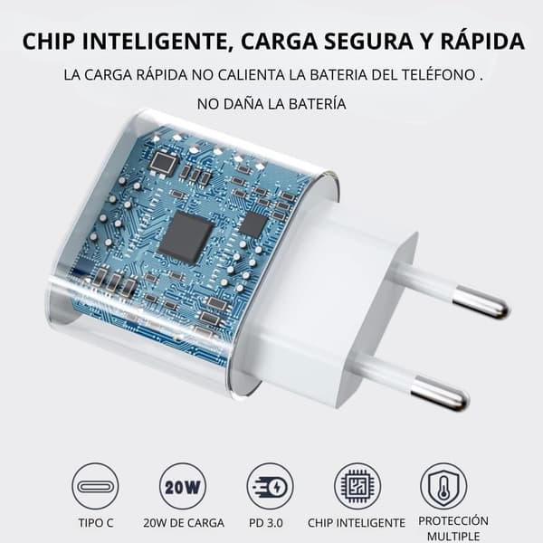 2-pak 20W USB-C hurtigoplader strømadaptere, kompakt vægstik til iPhone, iPad, Samsung, Huawei & Google (hvid)