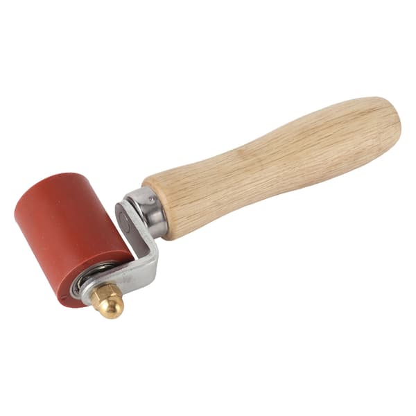 Silicone Seam Roller Tool Ergonomic Detachable Smoothing Wheel for PVC Roofing Tape, Red 40mm/1.6in Width