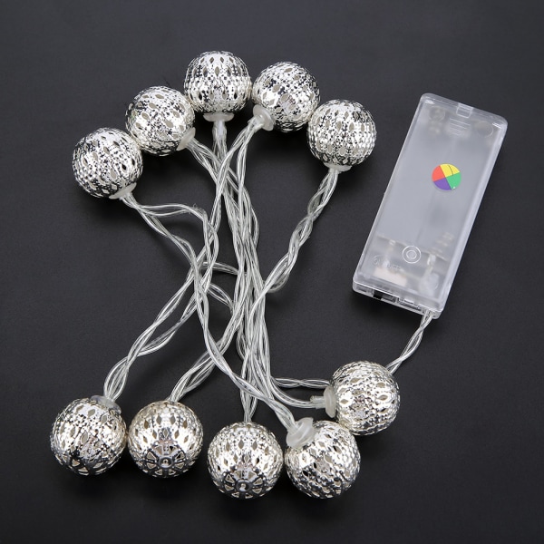 1,2 m 10 LED Kugle Fairy String Lys til Soveværelse Græslandskab Have Hjem Ferie Koldhvid