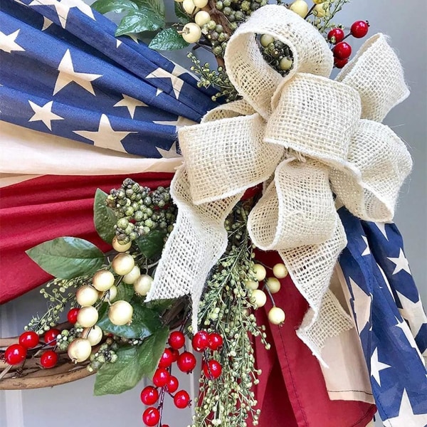 Ytterdörr 16 i Wreaths for Independence Day Memorial Patriotic and 4th of July Veterans Day American Floral Vines Garland Ornaments