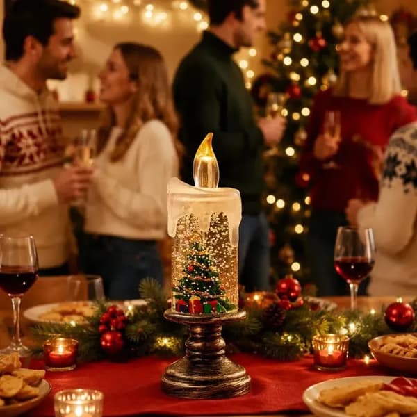 Flammefri julelys, batteridrevet snekugle-lys, ideelt til julepynt og familiefester.
