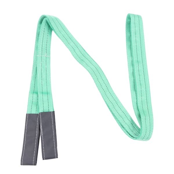 Polyester Rigging Lifting Strap Industrial Crane Flat Heavy Duty Lifting Sling 2000kg Capacity 4 Meter 2 Eye Buckle Green