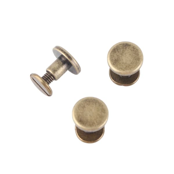 Kobber messing flathode skruer, muttere, spiker og nagler - 20 stk (6,5 mm)