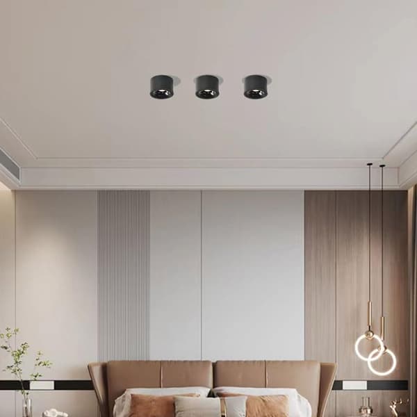 10W Surface Mounted Round Ultra-thin Tube Lamp with Adjustable Angle, LED Glare-free Spotlight, Home Corridor Balcony Ceiling Light - 6000K White Light