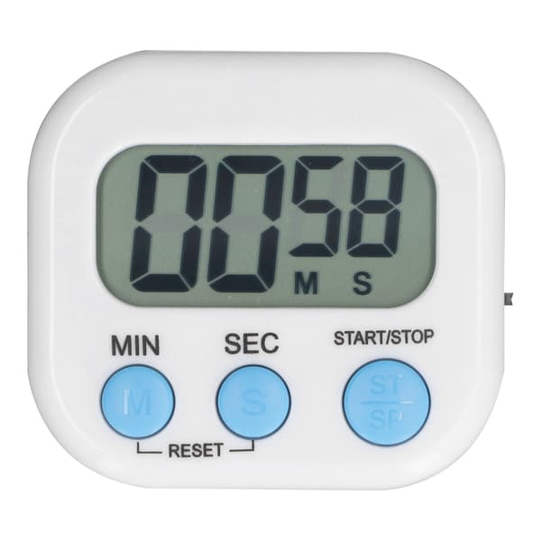 Digital timer med stor LCD-skjerm, nedtelling og stoppeklokke, for kjøkkenstudier