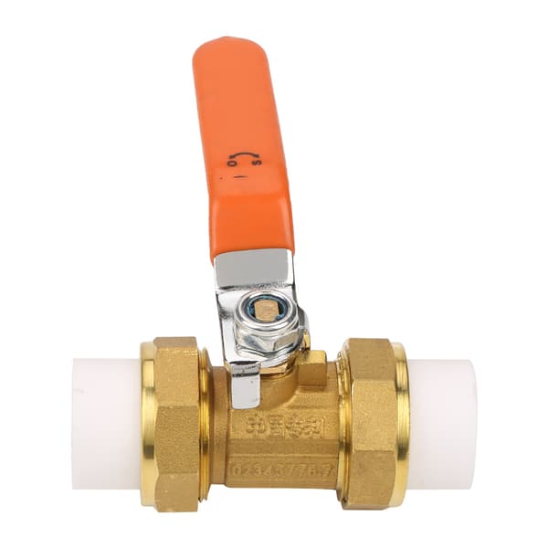 Kugleventil i messing med dobbelt PPR-smeltefittings 3/4\"BSP DN20
