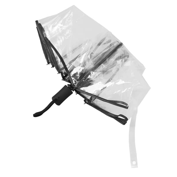 Black Transparent Automatic Umbrella Durable Travel Compact for Backpack Outdoor Adventure