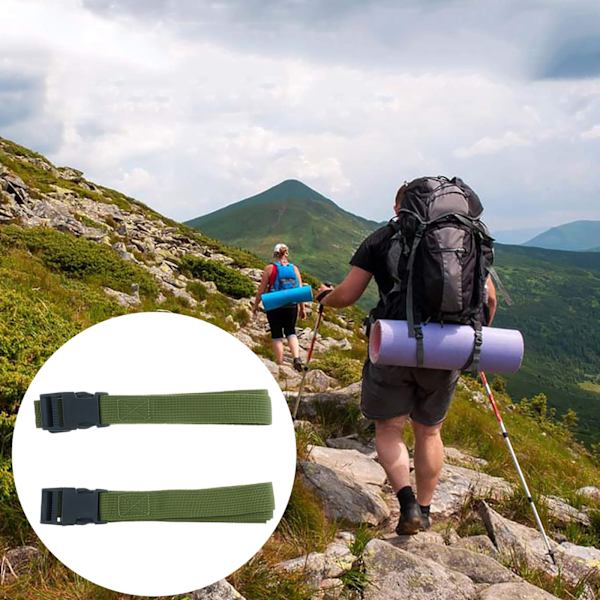 Bagageremme, 2 pakke Heavy Duty Utility Webbing Rem Justerbar til Rygsække, Camping, Vandreture, Sovepose Kompression, Kufferter med Hurtig