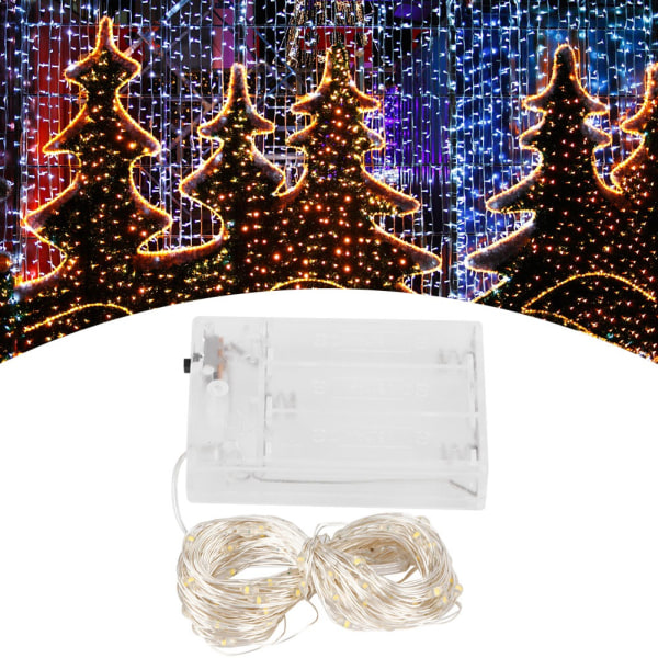 10m 100 LED-lampor Mini String Lights DIY Koppartråd Lampa Fest Jul Bröllopsdekoration Vit