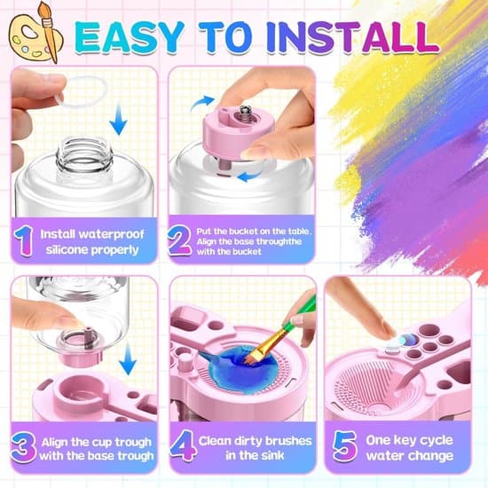 Brush Cleaner with Water Recirculation System, for Acrylic and Water-Based Paints, Green