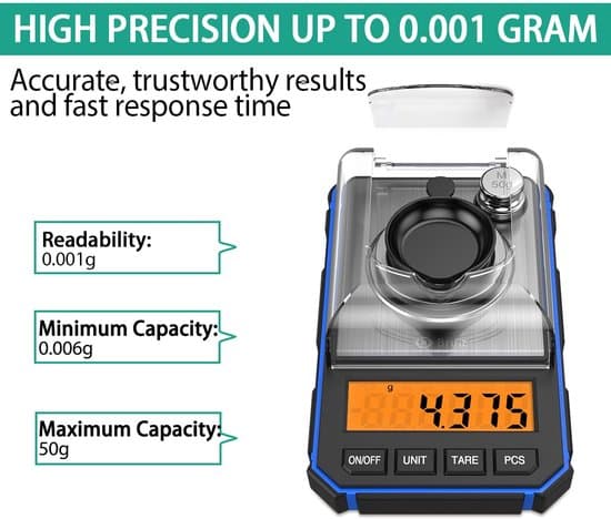 High-Precision Milligram Scale | 50g/0.001g, LCD Display, Jewelry/Lab/Portable Mini Scale, Blue