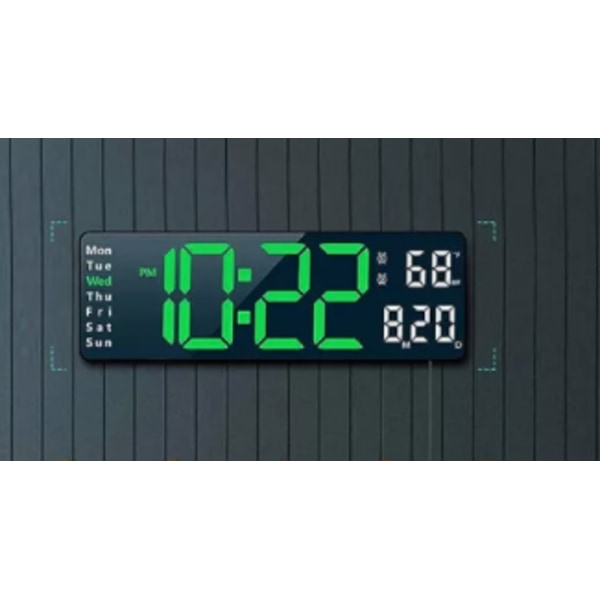 13\" Stor Digital Väggklocka med Fjärrkontroll, Stor Display LED Väggklocka Timer