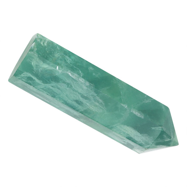 Kristallkvarts Naturlig Grön Fluorit Hexagonal Kristallkolumn Fluorit Energistol （ 5-7cm）