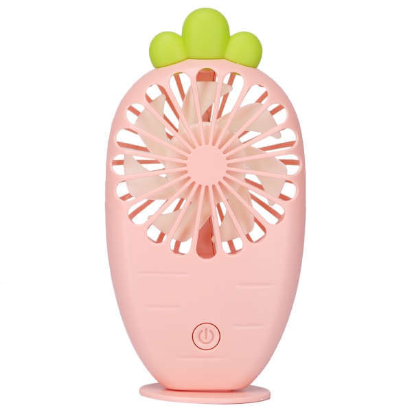 Mini USB Fan Rechargeable Portable Small Tabletop Fan Cute Carrot Shape for summer (pink)