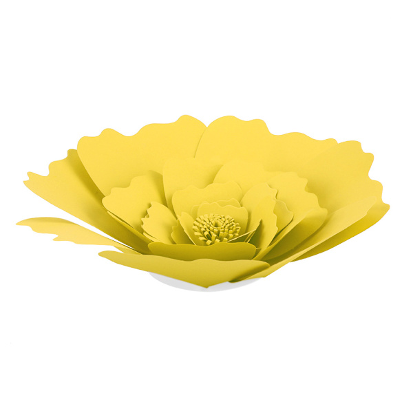 DIY Vacker Dekoration av Silkespapper Blommor för Födelsedag Bröllopsfest Gul