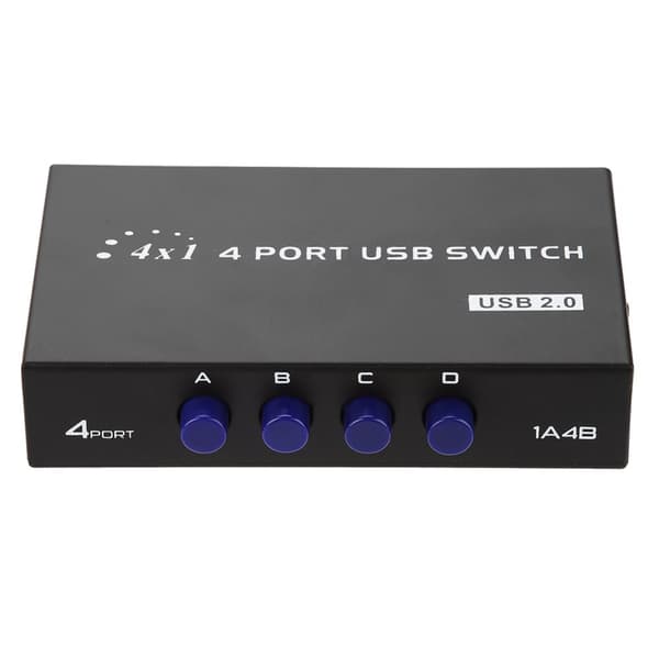 USB 2.0 Manuell Delingsbryter for PC-skriver Skanner (4 porter)
