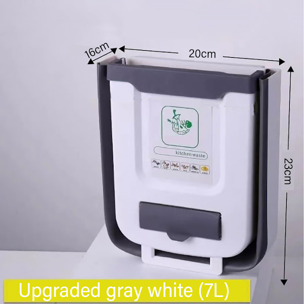 Kökssopkorg med lock, kökskompostbehållare, liten hopfällbar hängande soptunna på bänkskivan, 2,4 gallons soptunnor för kök/under