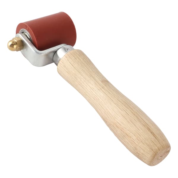 Silicone Seam Roller Tool Ergonomic Detachable Smoothing Wheel for PVC Roofing Tape, Red 40mm/1.6in Width