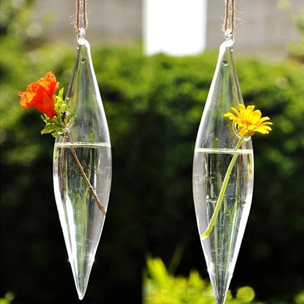 Hængende Glas Blomsterpotte Terrarium Beholder Hjem Have Dekoration Glasflaske