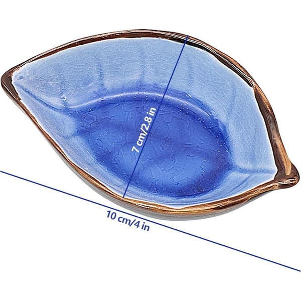 Små keramiske bladformede sovseskåle, 7 x 10 cm, 4 farver, mini forretsskåle, sojasovseskåle, saucer, krydderier
