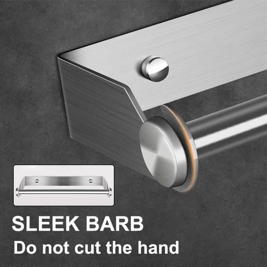Kitchen Roll Holder - Wall Mounted Paper Roll Holder - Kitchen Storage - 304 Stainless Steel - 27cm - Silver