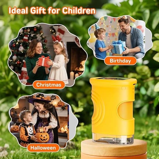 Yellow ----Kids 1000x Digital Microscope 2-inch 1080p LCD Screen