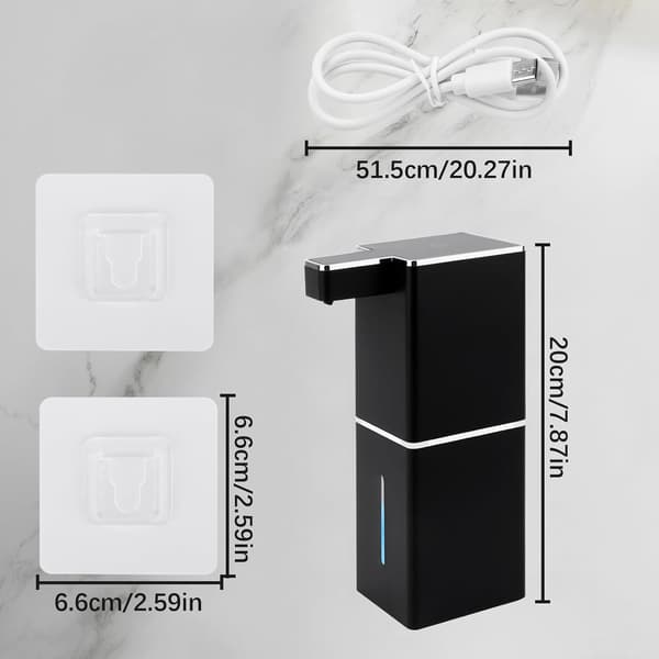 380 ml Automatic Wall-Mounted Soap Dispenser, USB-C Rechargeable IPX5 Waterproof Contactless Electric