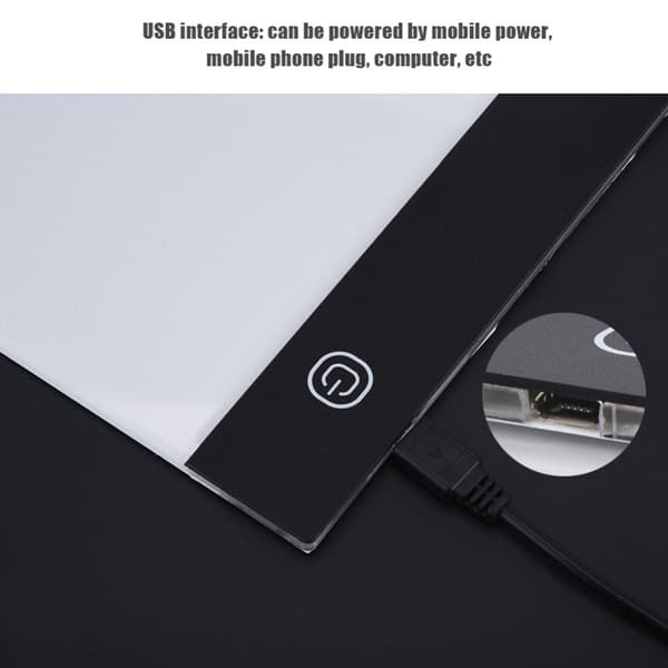 USB LED Light Board for Tracing - A4 Size (Steplessly Adjustable Brightness)