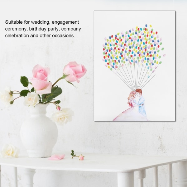 Gör-det-själv-fingeravtrycksmålning Söt mönster Gästsignaturträd för bröllop HemdekorationHK182