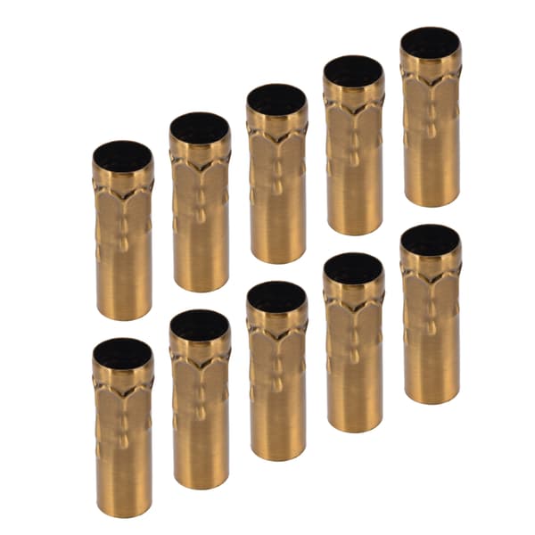 10 stk E14 metallrør for lysholder lampefot belysningstilbehør 25x80mm gullbronse