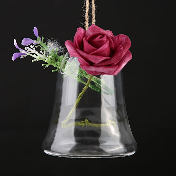 Hängande blomvas i glas, klockformad hydroponisk växtkruka för suckulenter, heminredning