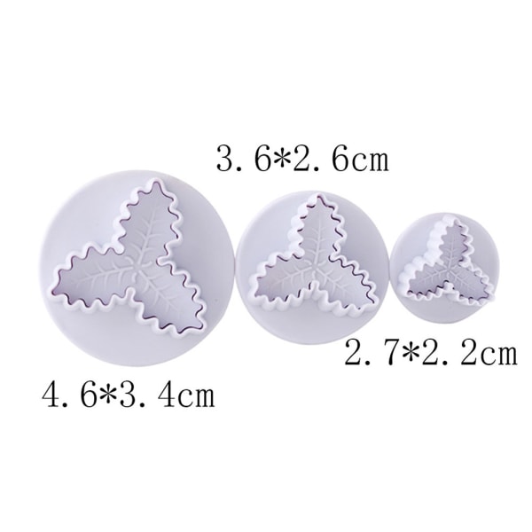 Christmas Holly Leaf Plunger Cutter Holly Leaves Fondant Mold  Cutter Christmas Party Cake Cupcake Decorating Baking Tools