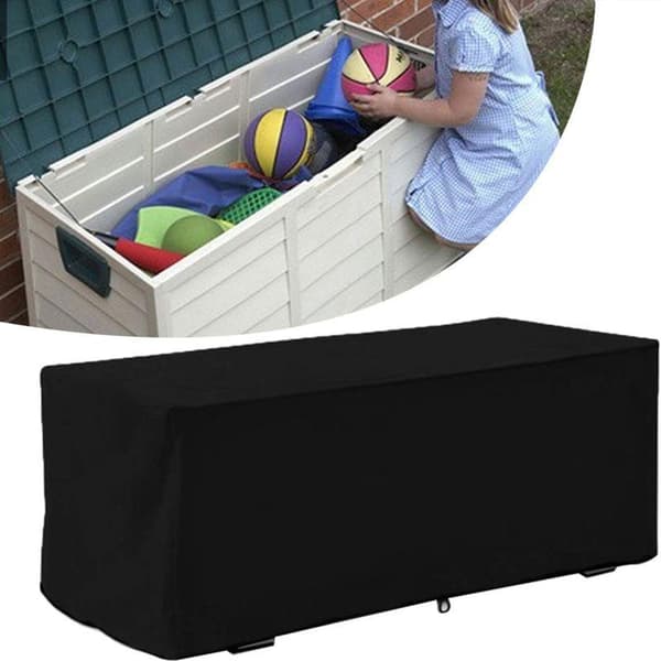 UV-resistent have terrasseboks låg, opbevaringsbeskyttelse 123x62x55cm (sort)
