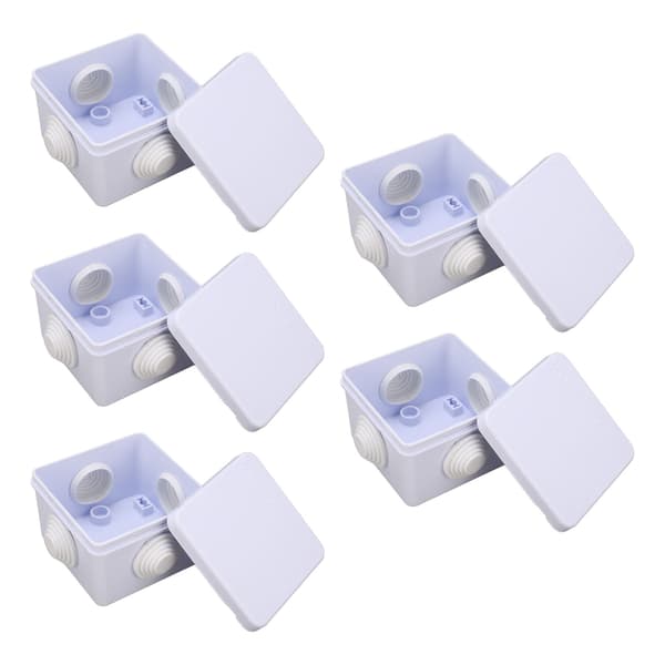 5-pack IP55 Waterproof Junction Box with Rubber Seals for Outdoor Electrical Connections